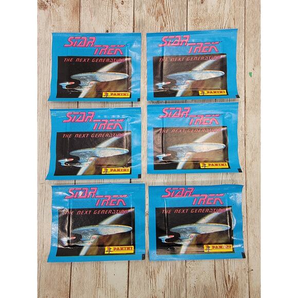 6 Sealed Packs1987 Star Trek Next Generation Panini Stickers - Picture 1 of 4